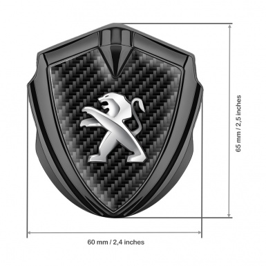Peugeot Trunk Emblem Badge Graphite Black Carbon Racing Design