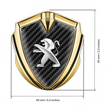Peugeot Trunk Emblem Badge Gold Black Carbon Racing Design