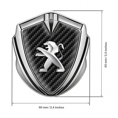 Peugeot Trunk Emblem Badge Silver Black Carbon Racing Design