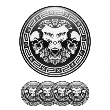 Animals Domed Stickers Wheel Center Cap Badge Printed Lion's head With Versace Motifs