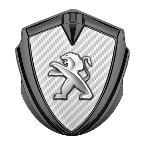 Peugeot 3D Car Metal Emblem Graphite White Carbon Edition
