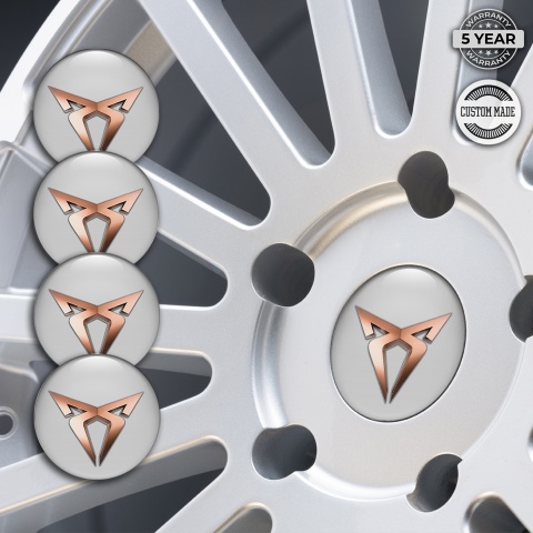 Seat Cupra Wheel Emblems for Center Caps Grey