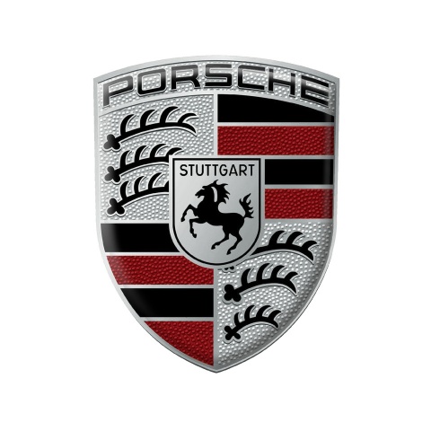Porsche Emblem Silicone Silver Red Modern Design