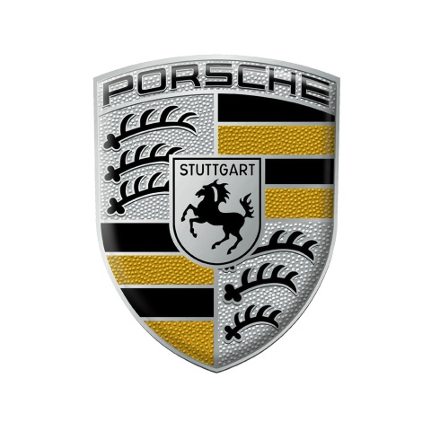 Porsche Silicone Emblem Silver Yellow Modern Design