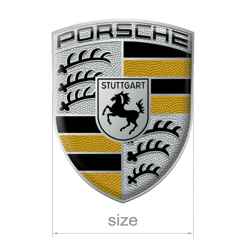 Porsche Silicone Emblem Silver Yellow Modern Design