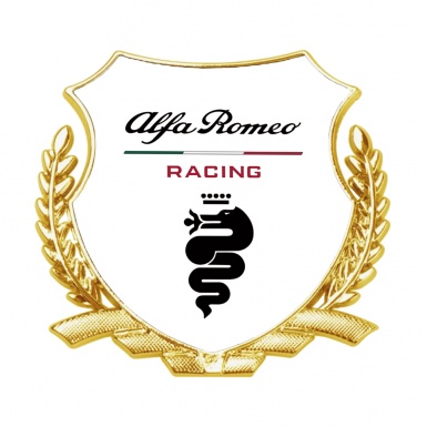 Alfa Romeo Racing Bodyside Emblem Badge Gold White Black Logo Edition