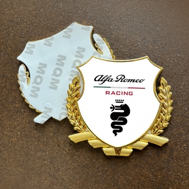 Alfa Romeo Racing Bodyside Emblem Badge Gold White Black Logo Edition