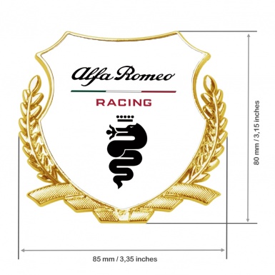 Alfa Romeo Racing Bodyside Emblem Badge Gold White Black Logo Edition