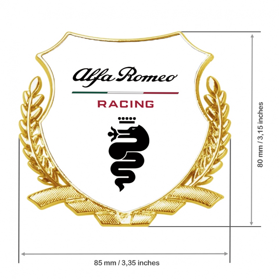 Alfa Romeo Racing Bodyside Emblem Badge Gold White Black Logo Edition ...