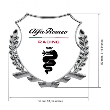 Alfa Romeo Racing Bodyside Emblem Badge Silver White Black Logo Edition