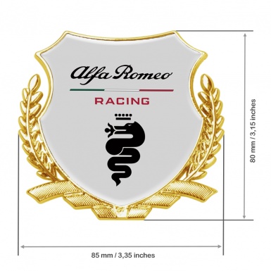 Alfa Romeo Racing Bodyside Emblem Badge Gold Grey Black Logo Edition