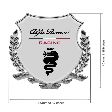 Alfa Romeo Racing Bodyside Emblem Badge Silver Grey Black Logo Edition