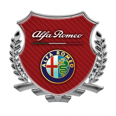 Alfa Romeo Metal Emblem Self Adhesive Silver Red Carbon Color Logo Design