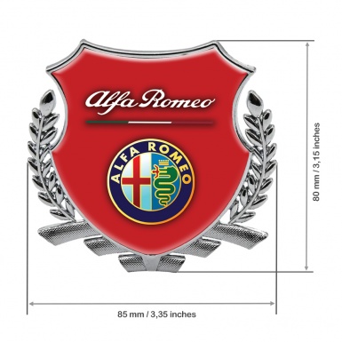 Alfa Romeo Bodyside Badge Self Adhesive Silver Red Base Color Logo