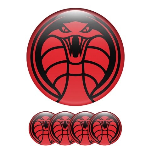 Animals Wheel Center Caps Emblem Ferocious Red Cobra