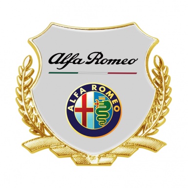 Alfa Romeo Tuning Badge Self Adhesive Gold Grey Base Color Design