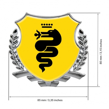 Alfa Romeo Trunk Metal Emblem Badge Silver Yellow Black Serpent Logo