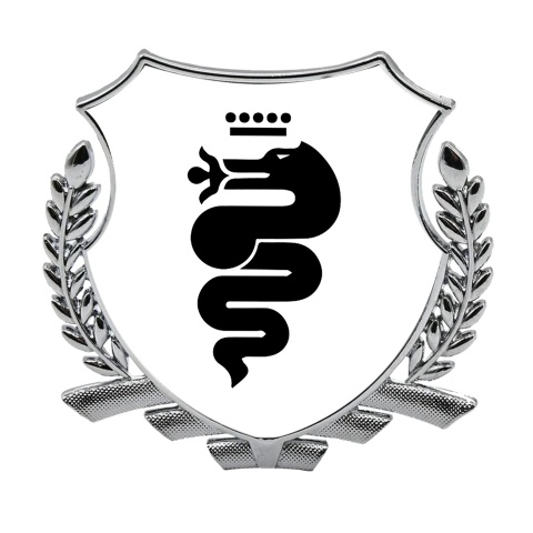 Alfa Romeo Bodyside Badge Self Adhesive Silver White Base Serpent Logo