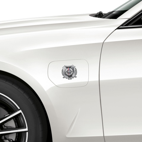 Ford Mustang Tuning Emblem Self Adhesive Silver Broken Plates Chrome Logo