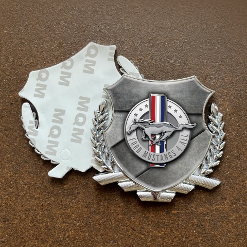 Ford Mustang Bodyside Emblem Silver Stone Slabs Chrome Logo Edition