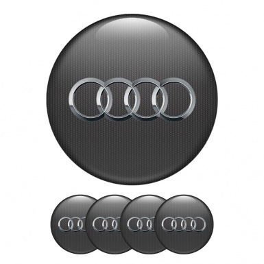 Audi Domed Stickers Wheel Center Cap Delicate Pattern