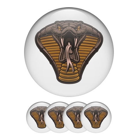 Animals Wheel Center Caps Emblem With 3D Printing On Cobra Snake 