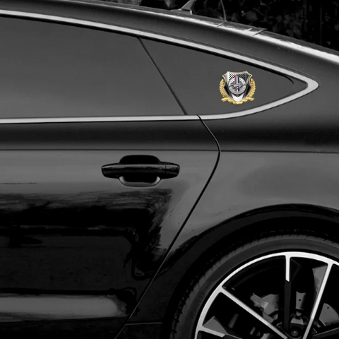 Ford Mustang 3D Car Metal Emblem Gold Light Grid Blades Chrome Logo