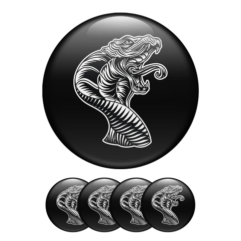 Animals Domed Stickers Wheel Center Cap Illustration Of A Cobra  