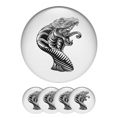 Animals Center Hub Dome Stickers Illustration Of A Cobra On A White Background