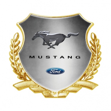 Ford Mustang Metal Emblem Self Adhesive Gold Aluminum Effect Classic Logo