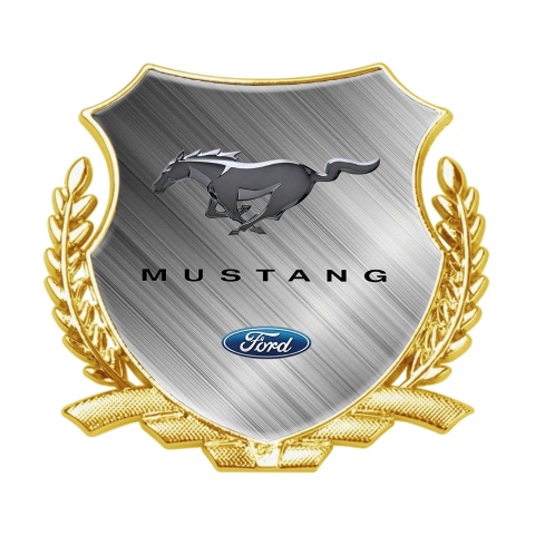 Ford Mustang Bodyside Badge Self Adhesive Gold Brushed Aluminum Effect