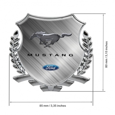 Ford Mustang Bodyside Badge Self Adhesive Silver Brushed Aluminum Effect