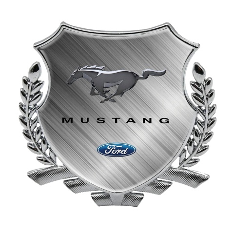 Ford Mustang Bodyside Badge Self Adhesive Silver Brushed Aluminum Effect