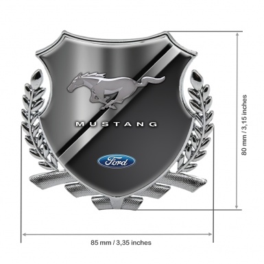 Ford Mustang Trunk Emblem Badge Silver Diagonal Plate Effect Classic Logo