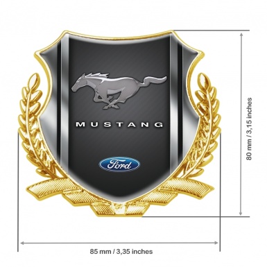 Ford Mustang Trunk Metal Emblem Badge Gold Aluminum Style Border Effect