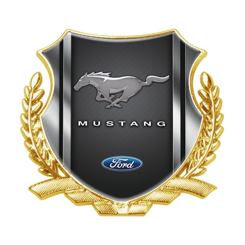 Ford Mustang Trunk Metal Emblem Badge Gold Aluminum Style Border Effect