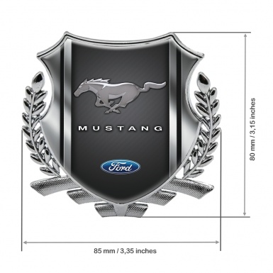 Ford Mustang Trunk Metal Emblem Badge Silver Aluminum Style Border Effect