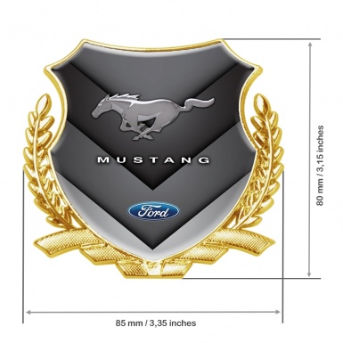 Ford Mustang Self Adhesive Bodyside Emblem Gold V Shaped Classic Design