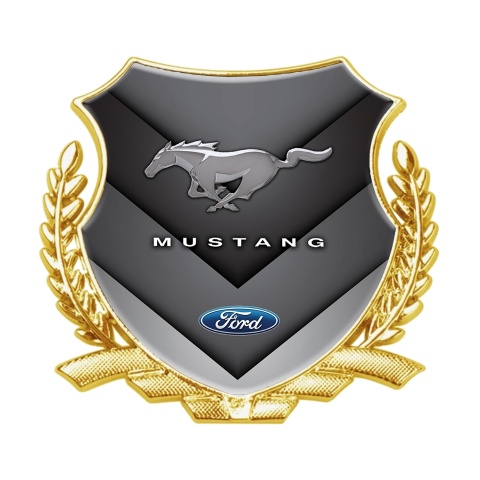 Ford Mustang Self Adhesive Bodyside Emblem Gold V Shaped Classic Design