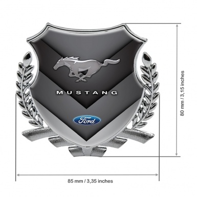 Ford Mustang Self Adhesive Bodyside Emblem Silver V Shaped Classic Design