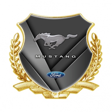 Ford Mustang Metal Emblem Self Adhesive Gold Cross Plates Classic Design