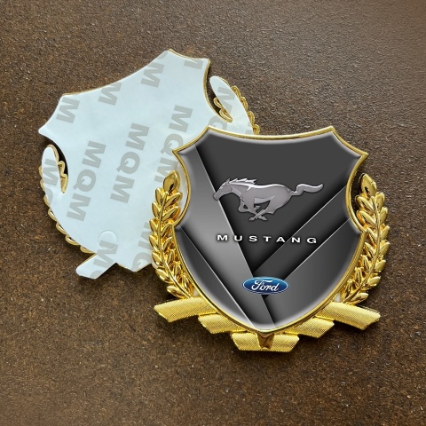 Ford Mustang Metal Emblem Self Adhesive Gold Cross Plates Classic Design