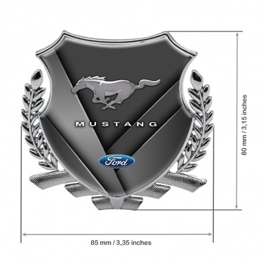 Ford Mustang Metal Emblem Self Adhesive Silver Cross Plates Classic Design