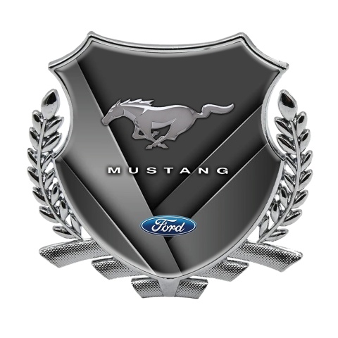 Ford Mustang Metal Emblem Self Adhesive Silver Cross Plates Classic Design