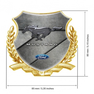 Ford Mustang Bodyside Badge Self Adhesive Gold Stone Slabs Classic Logo