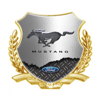 Ford Mustang Tuning Emblem Self Adhesive Gold Torn Metal Sheet Effect