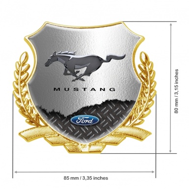 Ford Mustang Tuning Emblem Self Adhesive Gold Torn Metal Sheet Effect