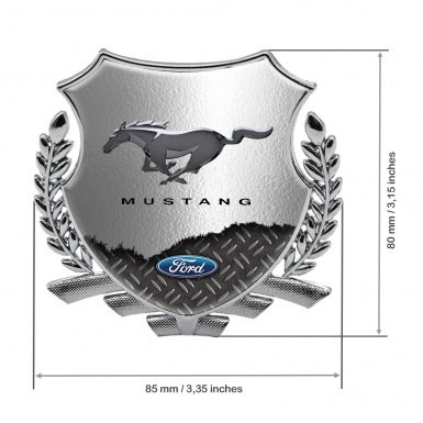 Ford Mustang Tuning Emblem Self Adhesive Silver Torn Metal Sheet Effect