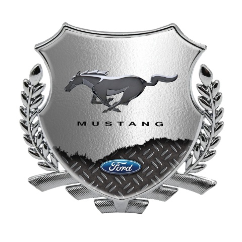 Ford Mustang Tuning Emblem Self Adhesive Silver Torn Metal Sheet Effect