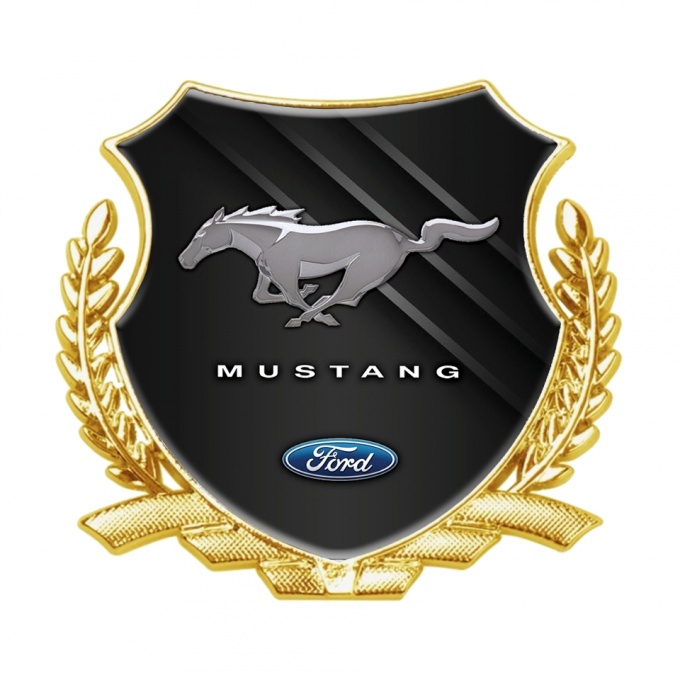 Ford Mustang Trunk Metal Emblem Badge Gold Dark Blades Classic Design